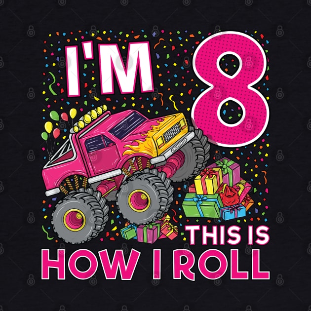 8th Birthday Monster Truck Party Gift 8 Year Old Girl by silentsoularts